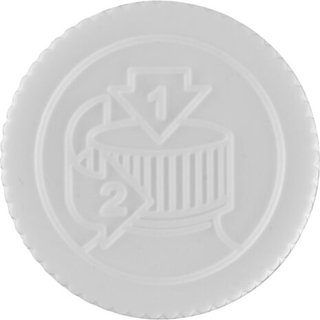 22mm 22-400 White Child Resistant Cap (Pictorial) w:Foam Liner (3-ply) 3