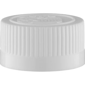 28mm 28-400 White Child Resistant Cap (Pictorial) CRC28400