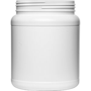 1500 cc White HDPE Plastic Wide Mouth Jar, 110mm 110-400, Bulk Pack