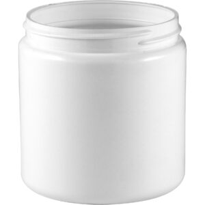 8 oz. White HDPE Plastic Jar, 70mm 70-400