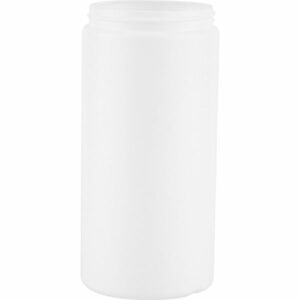 16 oz. White HDPE Plastic Jar, Straight Sided, 70mm 70-400