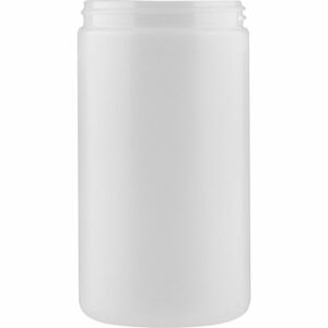 32 oz. Natural HDPE Plastic Jar, Straight Sided, 89mm 89-400, 56 Grams