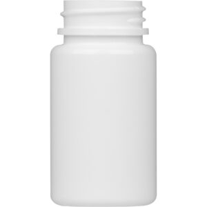 2 oz. (60 cc) White HDPE Plastic Packer Bottle, 33mm 33-400