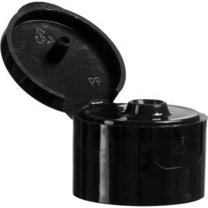 24mm 24-410 Black Smooth Snap Top Cap, Unlined, 0.118" Orifice, 4.08 Grams