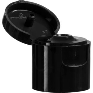 20mm 20-415 Black Smooth Snap Top Cap, Unlined, .118" Orifice