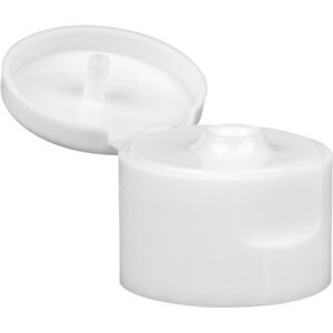 24mm 24-410 White Smooth Snap Top Cap, Unlined, 0.118" Orifice, 3.94 Grams