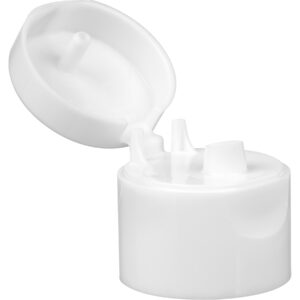 24mm 24-410 White Smooth Snap Top Cap, Unlined, 0.118" Orifice, 5.4 Grams