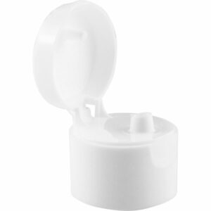 28mm 28-410 White Smooth Snap Top Cap, Unlined, 0.118" Orifice