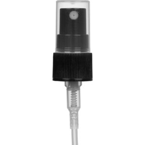 Black mist fine sprayer pump with 3-1/4" dip tube, 20mm 20-410