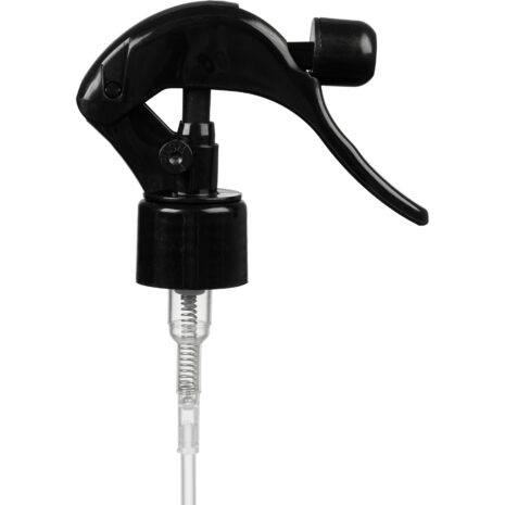 Black fine mist trigger sprayer 8" dip tube 24mm 24-410