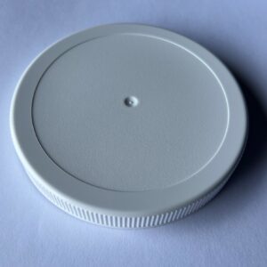 Cap 110-400 White Ribbed with FS5-10 Mechanically Vented Liner Universal