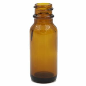 1/2 oz Amber Boston Round Glass Bottle 18-400
