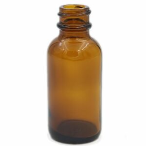 1 OZ Amber Boston Round Glass Bottle 20-400