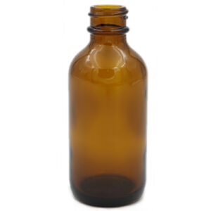 2 OZ Amber Boston Round Glass Bottle 20-400