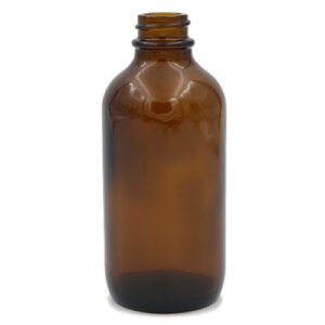 4 OZ Amber Boston Round Glass Bottle 22-400