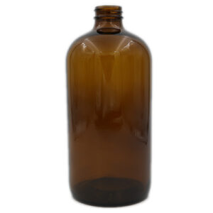 32 OZ Amber Boston Round Glass Bottle 33-400