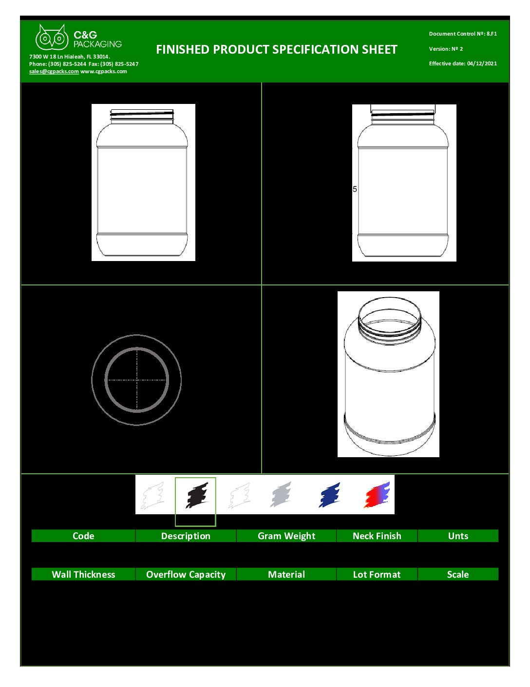 1 Gallon Black PET Jar 110-400 with label Panel C&C