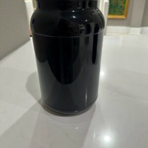 1 Gallon Black Pet Jar 120-400 VPET-Canyon Plastics- Label panel