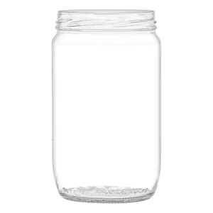 Glass jar 24 oz round Flint with a 82MM 6 lug finish by Verallia EL-46977
