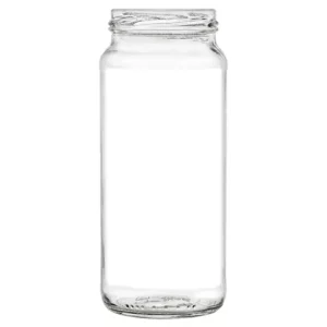 Glass Jar 16 oz round with a 63MM 4 lug finish, paragon style EL47001