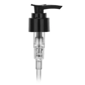 Lotion pump 24-410 black smooth 2CC with a lock down head 6" dip tube