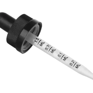 dropper 20-400 Black fine ribbed CRC with a 2 11/16" Plastic pipette Graduated 7MM x 72MM MD37953