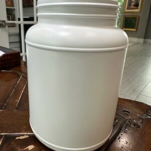 Jar 84 oz white hdpe 120-400 with Label Panel Canyon Plastics