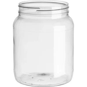 Jar 1500CC clear pet 110-400 Canyon Plastics- with label Panel